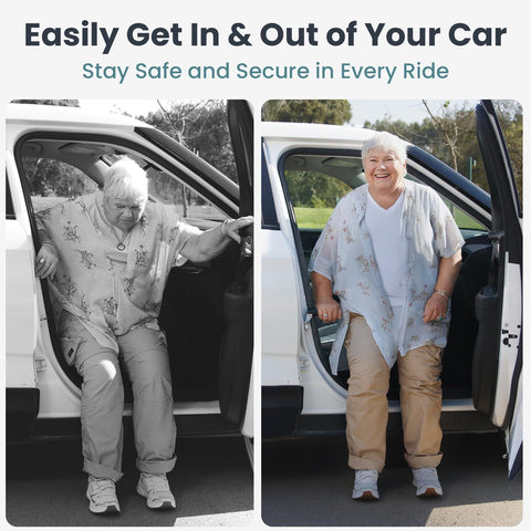 PELEGON Car Door Handle for Elderly (1 Pack) Car Cane Assist Handle with Anti-Slip Grip, Steel Hook for Secure Latch Fit, Supports Up to 300 lbs, Easy Tool-Free Use