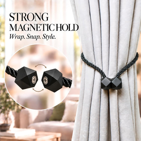 NazTur Magnetic Curtain Tiebacks, Curtain Ties, No-Drill Holdbacks (2 Pack)