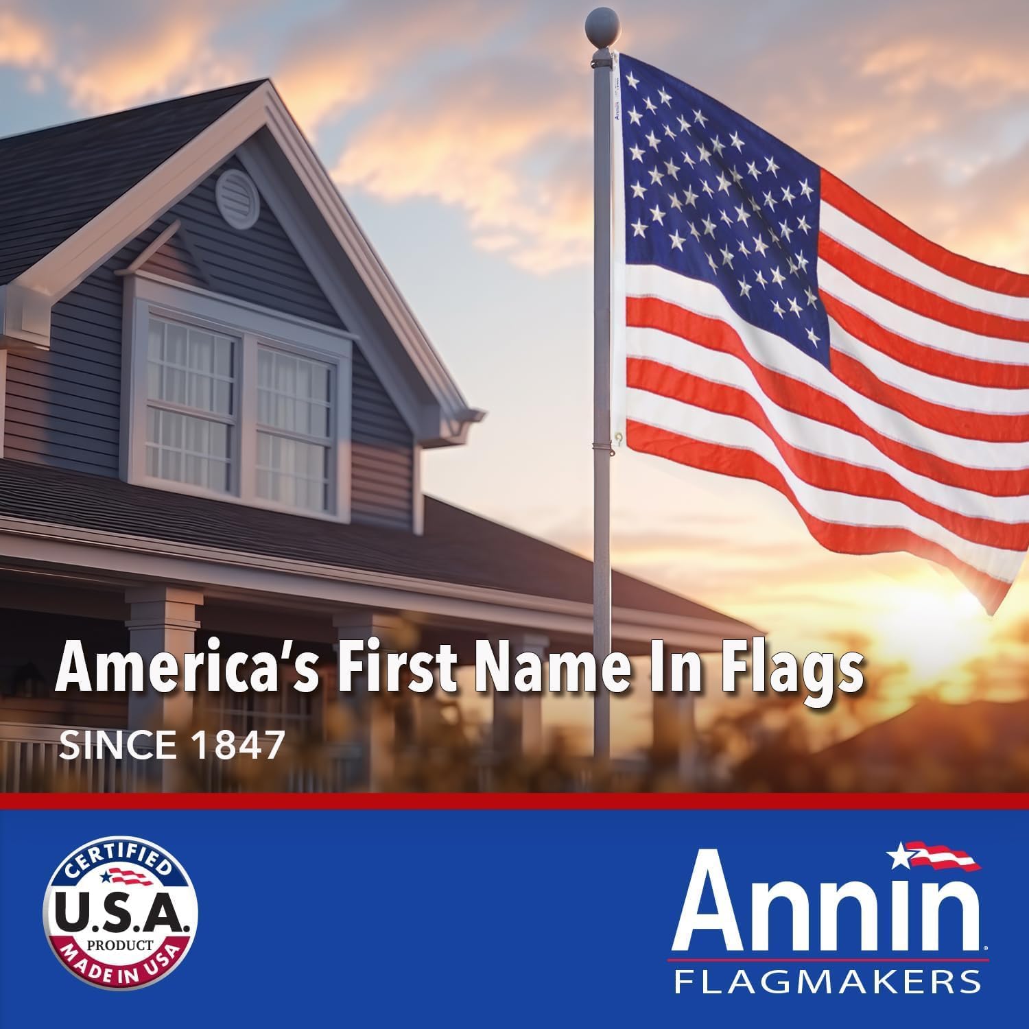 Annin Flagmakers (2730) Tough-Tex American Flag, Made in USA - 5 x 8 Feet