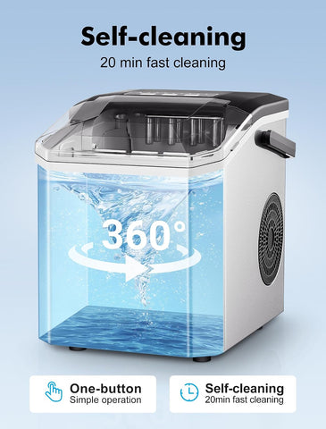 Ice Maker Countertop, Portable Ice Machine with Carry Handle