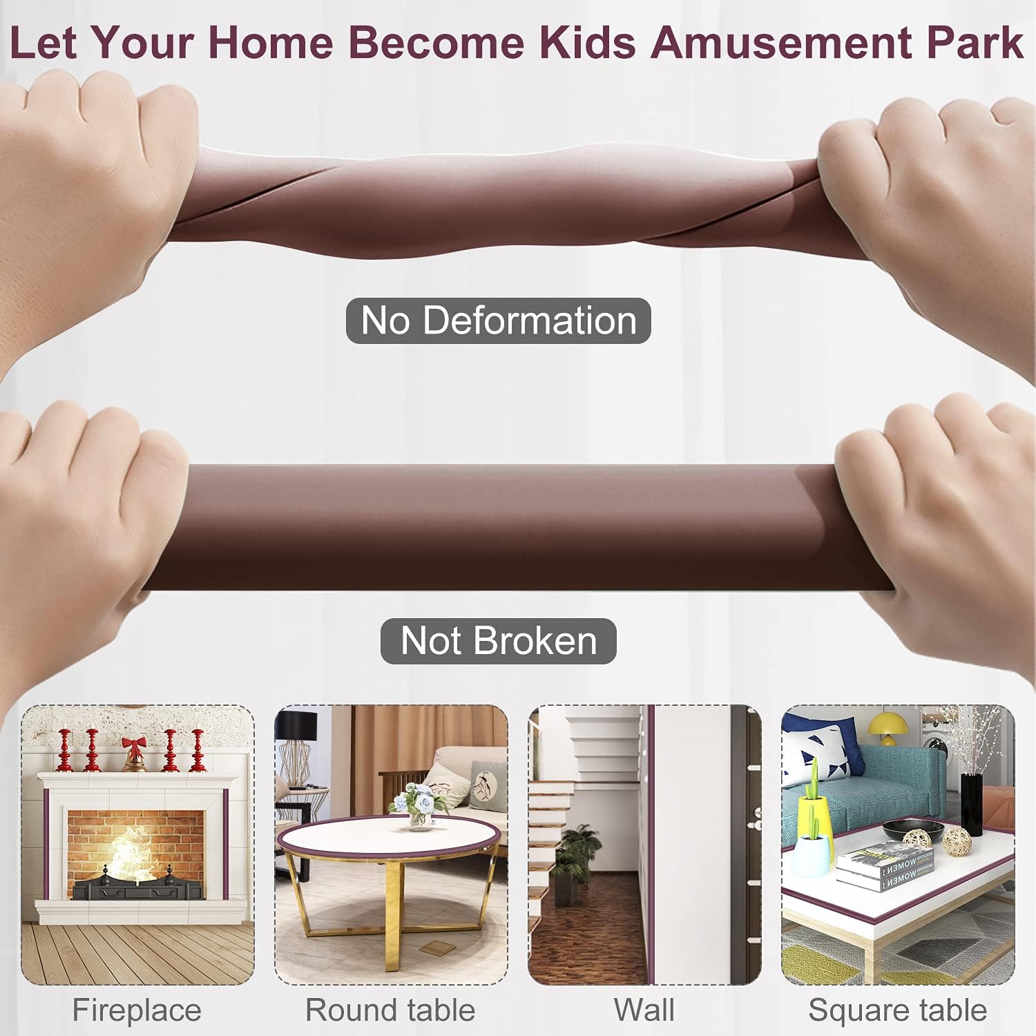 Baby Proofing Edge Corner Protectors for Furniture, 18ft Edge + 8 Corners