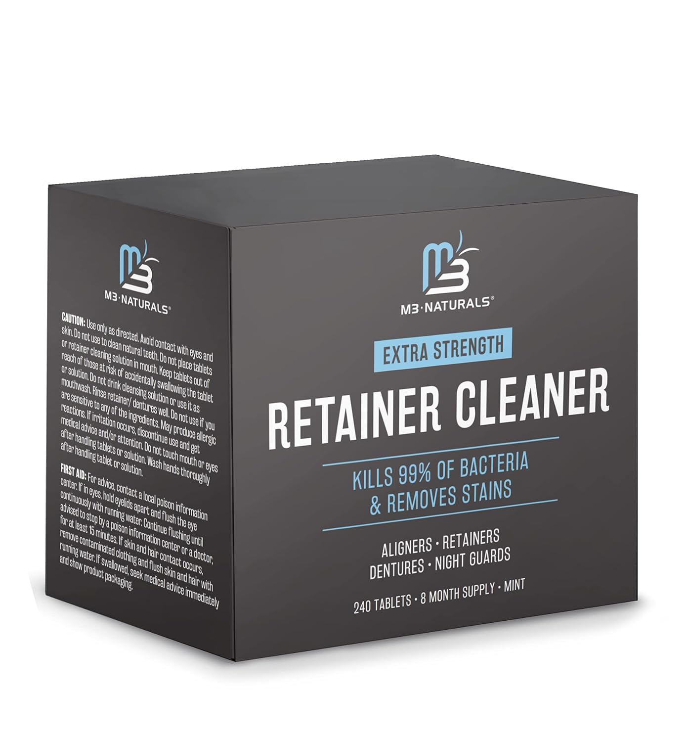 Retainer Cleaner Tablets, Denture Cleaner, Mint, 4 Month Supply by M3
