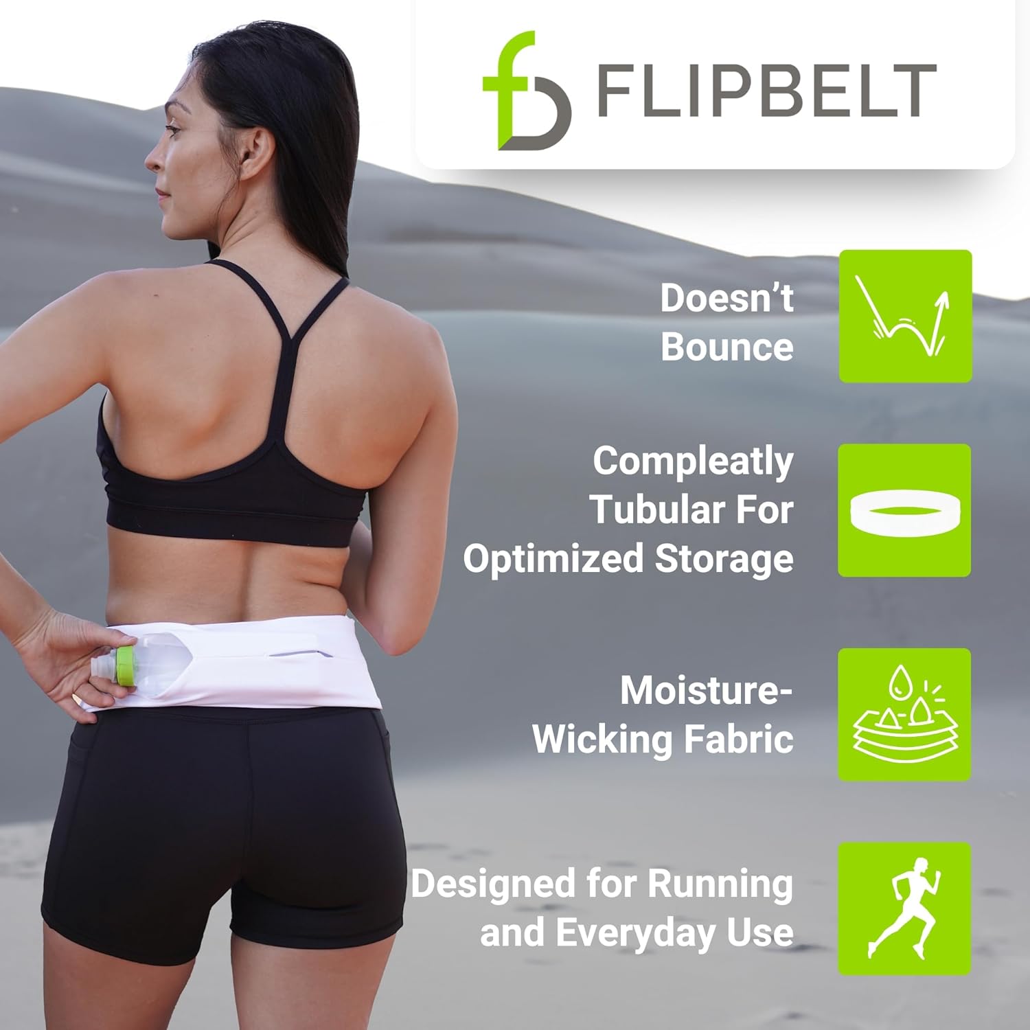 FlipBelt Classic Running Belt, Phone Holder for Running, Money Belt Pouch