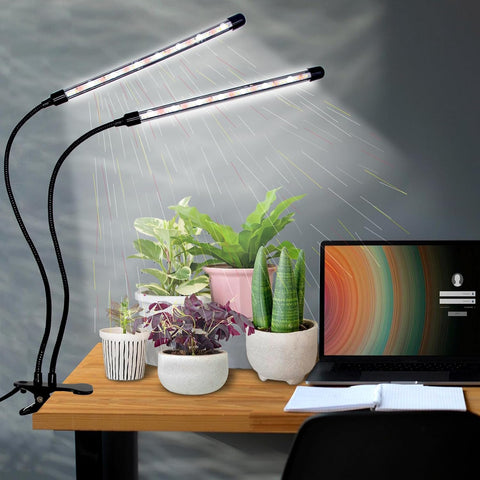 LEOTER Grow Lights for Indoor Plants - 84 LED Full Spectrum Clip Plant Growing Light (2 Heads Light)