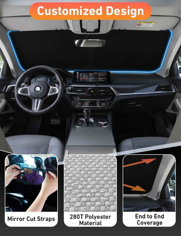 EcoNour Windshield Sunshade Compatible for Lexus LC 2018-2022 2023 2024