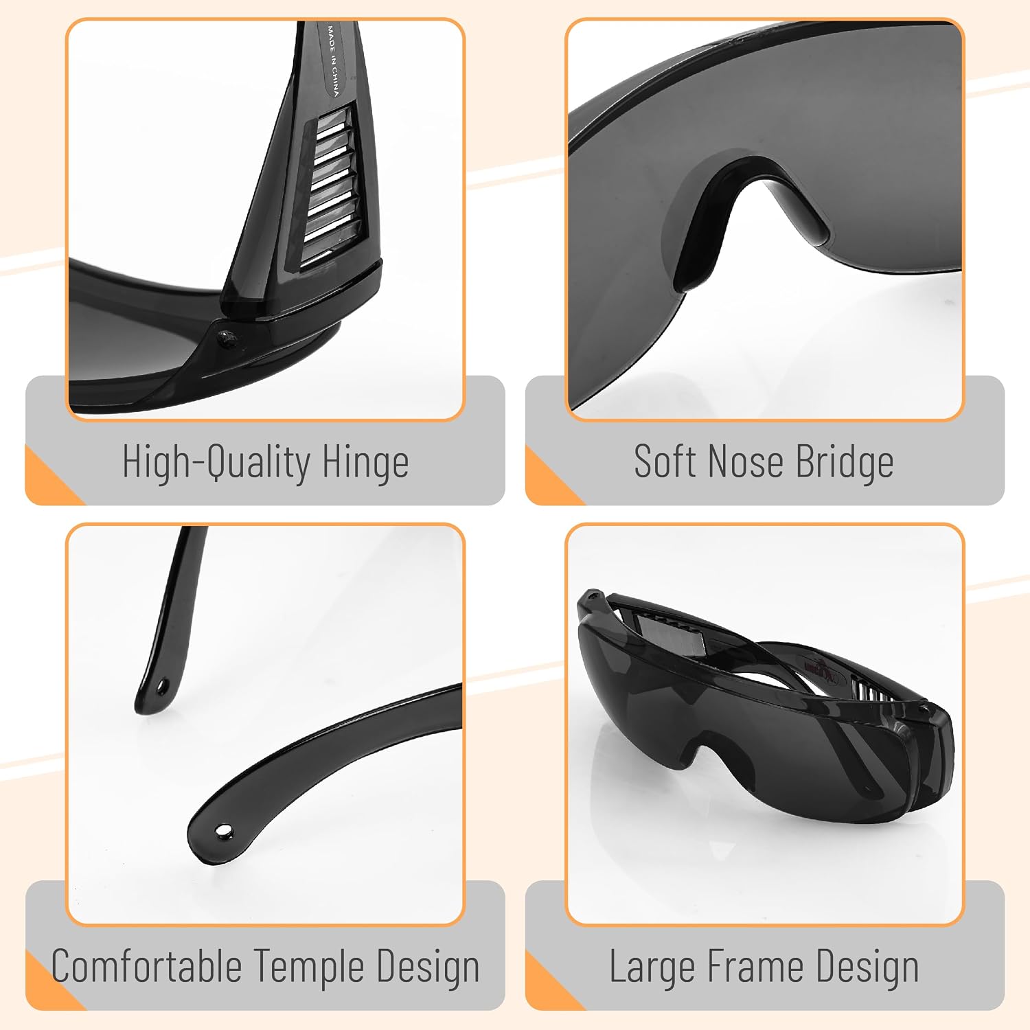 UNCO- Safety Goggles Over Glasses, Protective Goggles, Anti Fog, Work, Safety Glasses Over