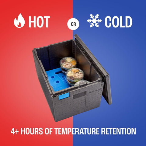 Cambro GoBox Insulated Lightweight Thermal Hot Box and Food Pan Carrier (12 Inch Deep) - Hotbox and Food Warmer for Catering & Transport - Top Load (Black)
