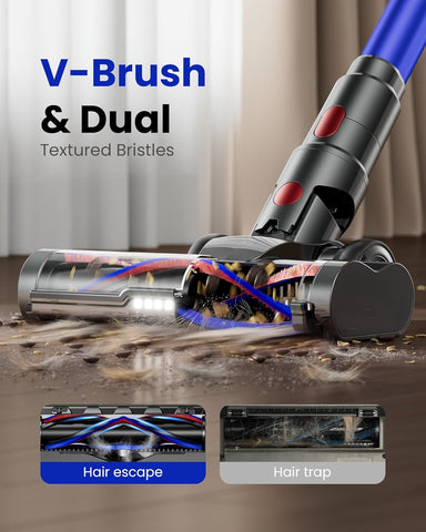 Cordless Vacuum Cleaner, Upgraded 650W 60KPA 70Mins Cordless Stick Vacuum Cleaner with Flexible Hose,Self-Standing,Touch Screen, Anti-tangle Wireless Vacuum Cleaners for Home/Pet Hair/Carpets/Floors
