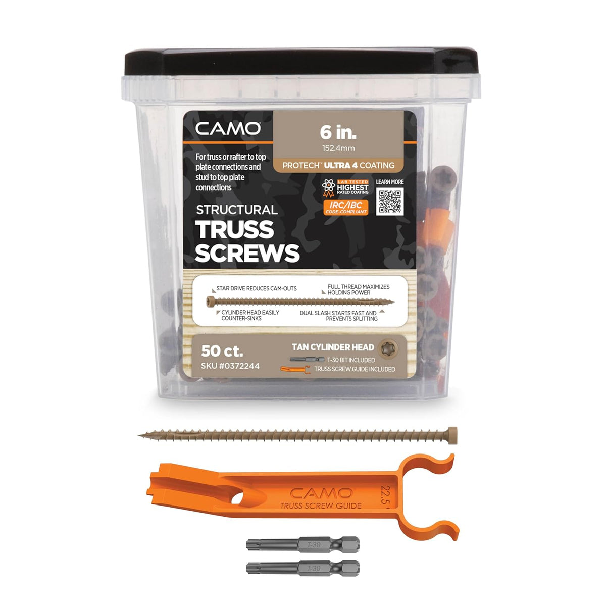 CAMO Structural Truss Screw - 6" x .155-50 ct (372244)