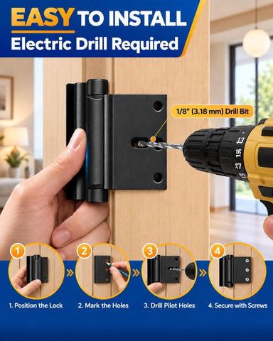 Home Security Front Door Lock, Child Safety Door Reinforcement Lock Latch