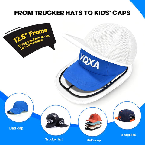 XQXA Hat Washer Cage with Mesh Bag for Baseball Cap Cleaning, 1-Pack White