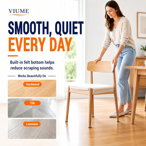 VIUME 24 Pcs Chair Leg Floor Protectors for Hardwood Floors Round