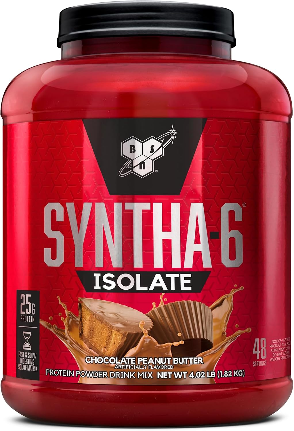 BSN SYNTHA-6 Isolate Protein Powder, Chocolate Peanut Butter, 48 Servings