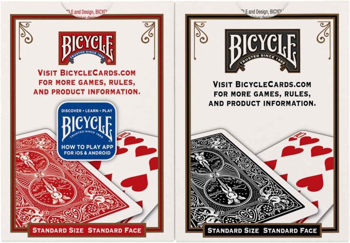 Bicycle Playing Cards 4 Pack Standard Index Poker Size Red and Black