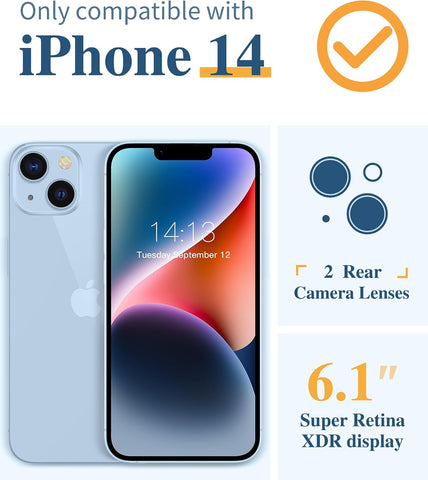 GVIEWIN for iPhone 14 Case Floral, Screen Protector & Camera Lens Protector