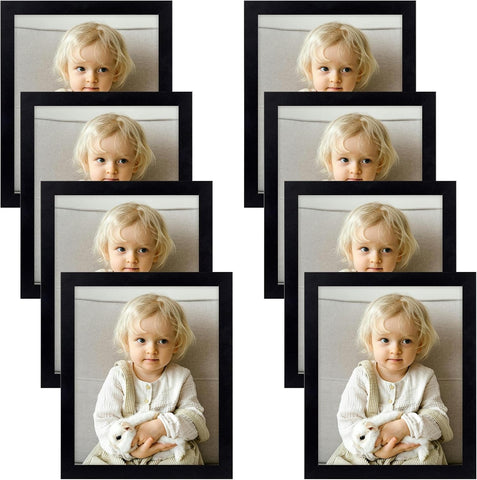 Golden State Art 8x10 Picture Frames Set of 8, Black