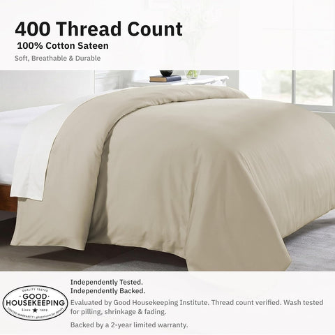 California Design Den Luxury Twin XL Duvet Cover, Beige