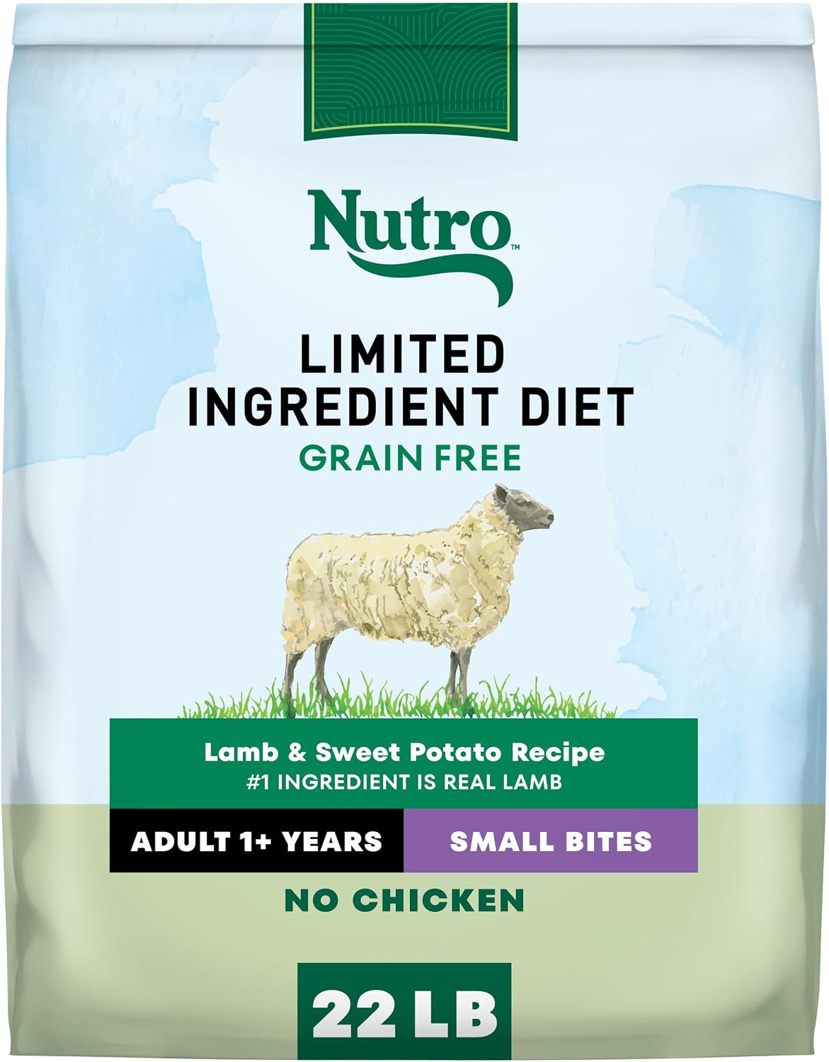 Nutro Limited Ingredient Diet Small Bites Dry Dog Food, Lamb, 22 lb
