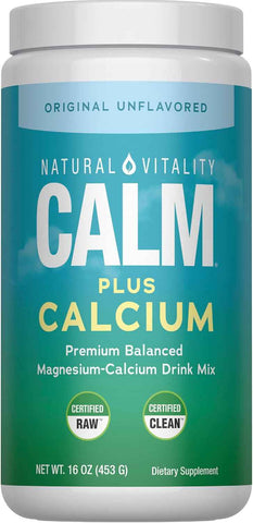Natural Vitality Calm Magnesium & Calcium Powder | Unflavored Drink Mix Powder Supports a Healthy Response to Stress | Gluten Free, Vegan, & Non-GMO | Original 16oz