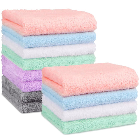 Orighty Baby Washcloths 12-Pack(7''x9''), Coral Fleece Baby Towels