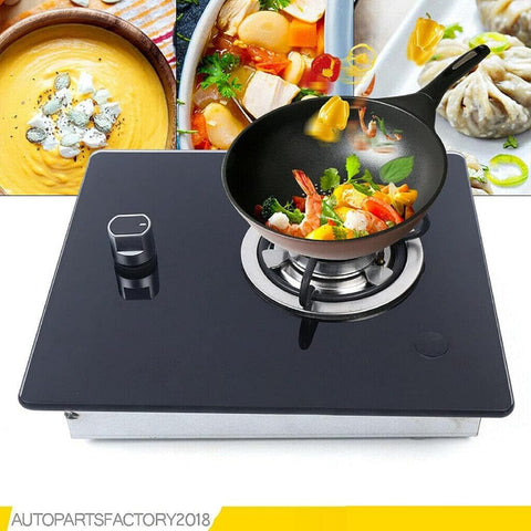 Propane Gas Cooktop Single Burner Stove portable Camping Stove, L-P-G 1800W Tempered Glass Gas Hob Cooker with Knob-Control for RV Outdoor Kitchen Boat Caravan Camper
