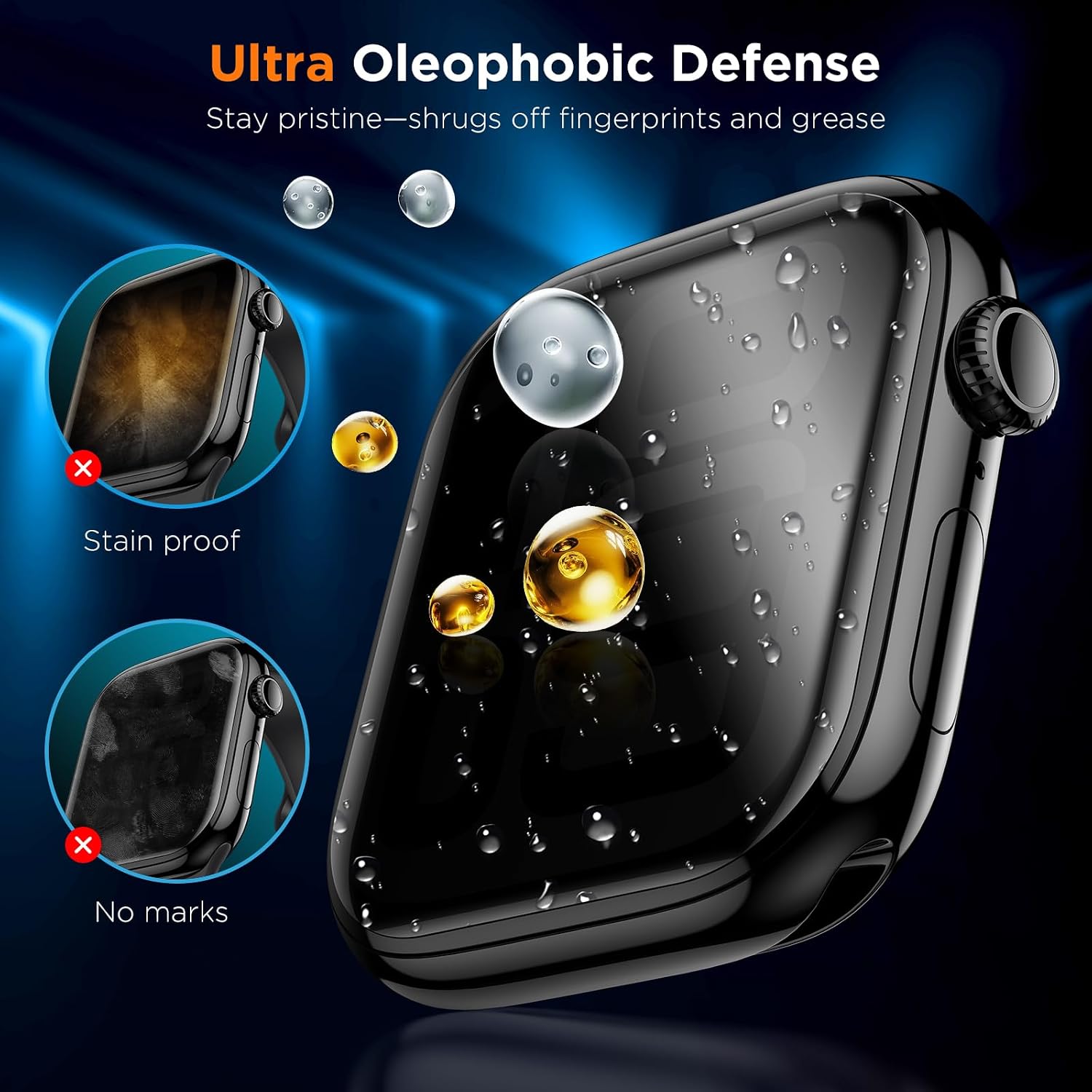LK 4Pack for Apple Watch Series 11/10 46mm Privacy Screen Protector