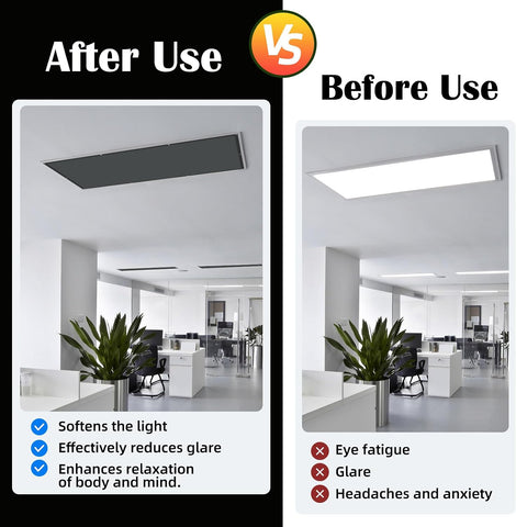 ANGSYLTH 2 Pcs Fluorescent Light Covers, 4x2 Feet Covers for Ceiling Lights