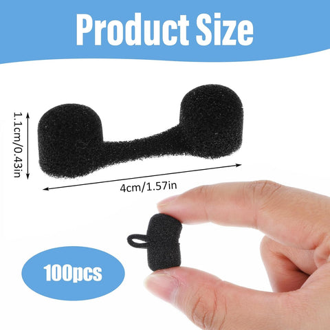 Dimeho 100 Pieces Nose Plug Filter Disposable Nose Dust Filters Bulk Sponge Nostril Filters for Spray Tanning Welding Dust Allergies DustConstruction Areas (Black)