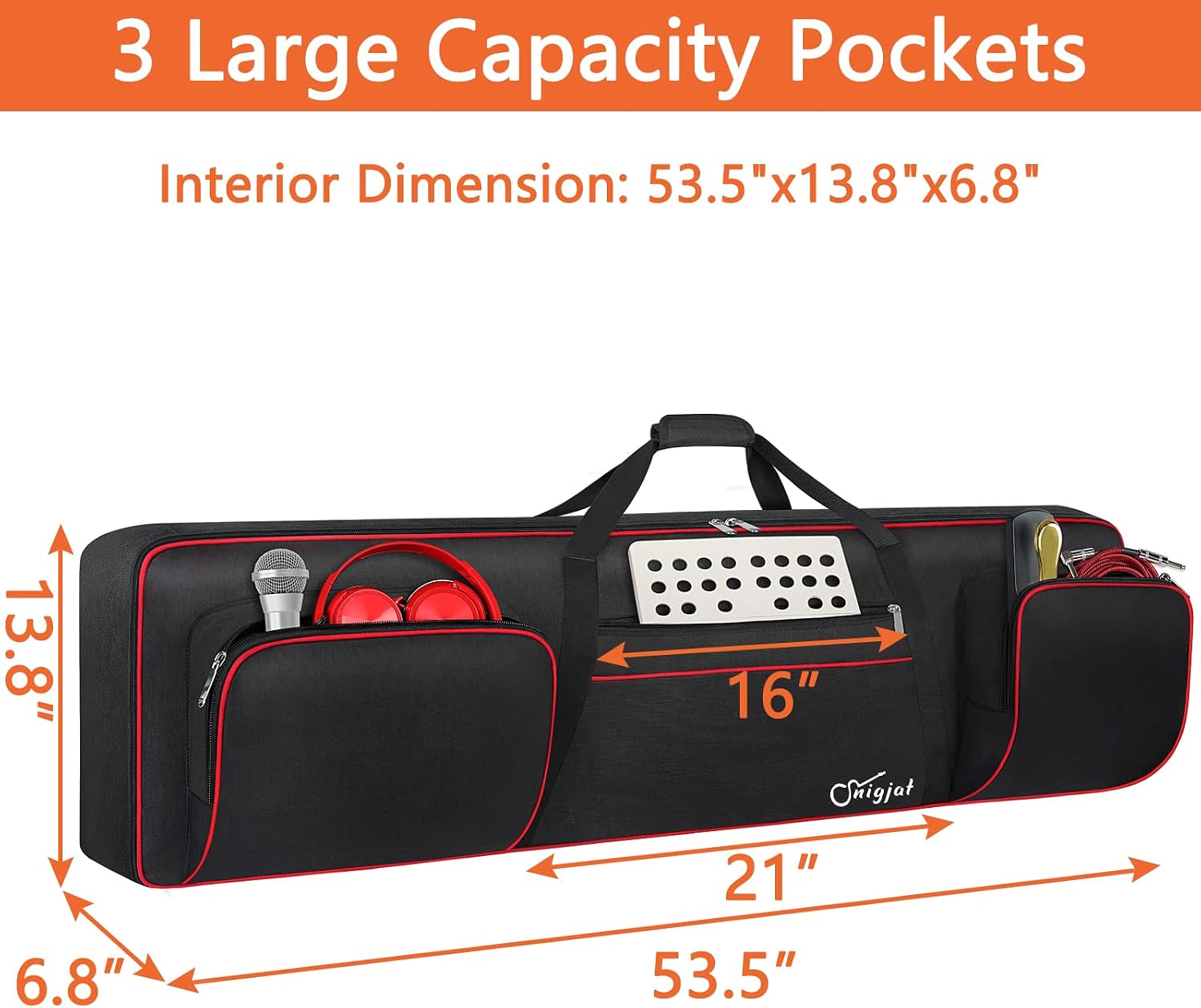 SNIGJAT 88 Key Keyboard Case Soft with Adjustable Padded Shoulder Straps