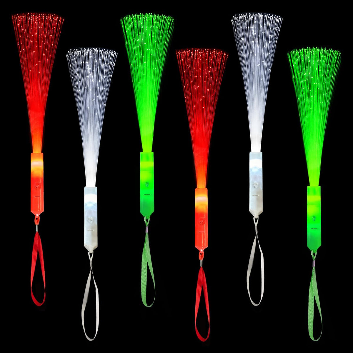 Christmas Light Up Fiber Optic Wand Party Favors Supplies for Kids-12 Pack