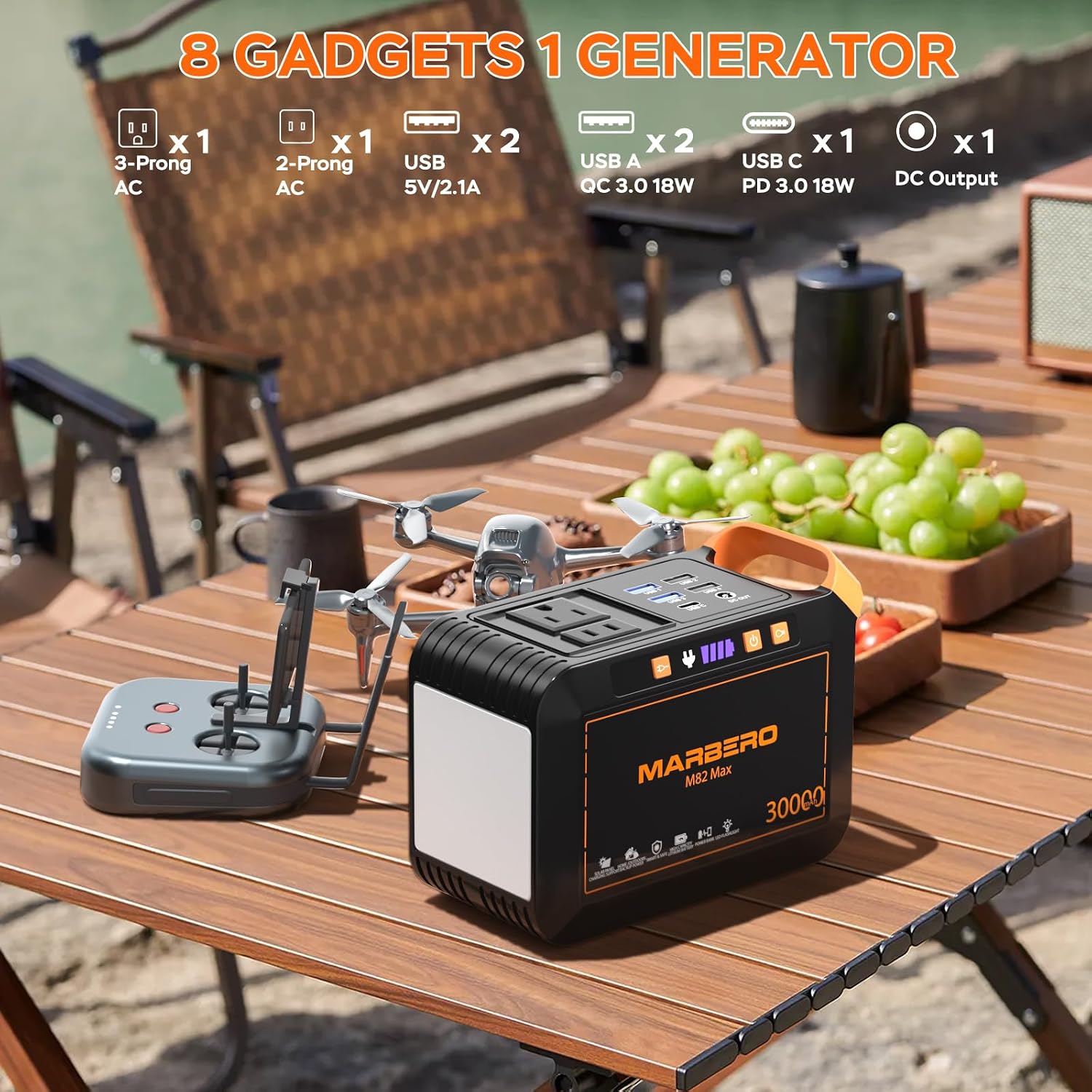 MARBERO 111Wh Solar Generator with Panels Included Solar Panel Kit 30W
