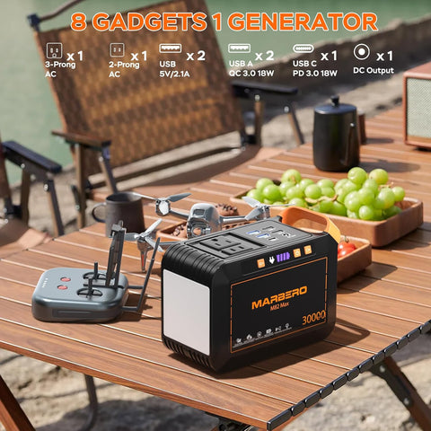 MARBERO 111Wh Solar Generator with Panels Included Solar Panel Kit 30W