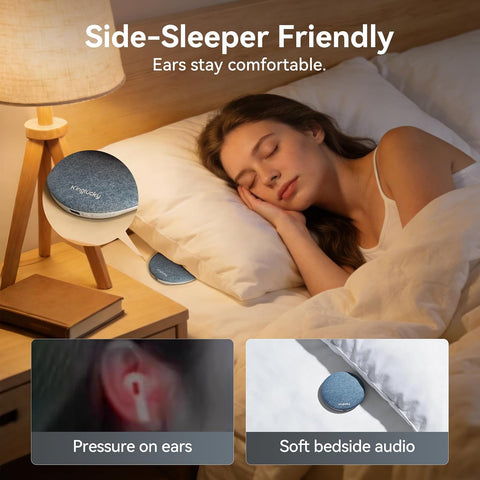 Kinglucky X50 Pillow Speaker for Sleeping, Built-in White Noise Sound Machine Pink Noise for Sleeping, Auto-Off Timer Portable Bluetooth Speaker Under Pillow Rechargeable for Side Sleeper, Blue