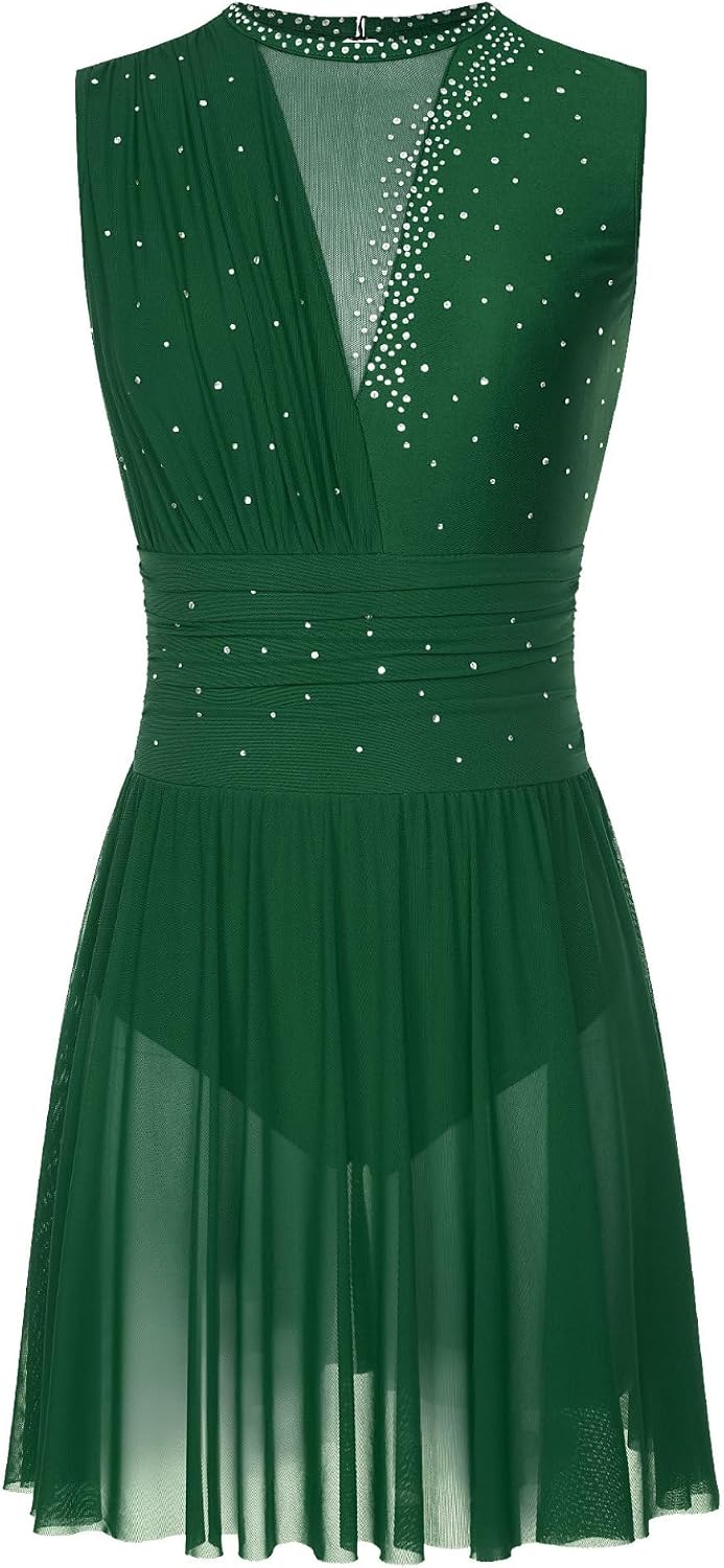 Lyrical Dance Dress for Women Figure Skating Dresses