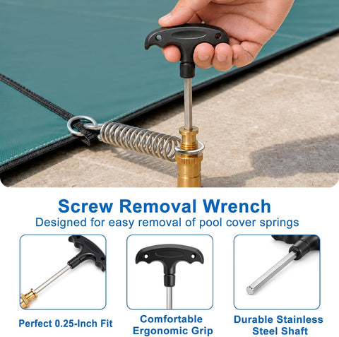 31-1/2 inch Pool Cover Tool Set, Pool Cover Installation Tool with Hex Key