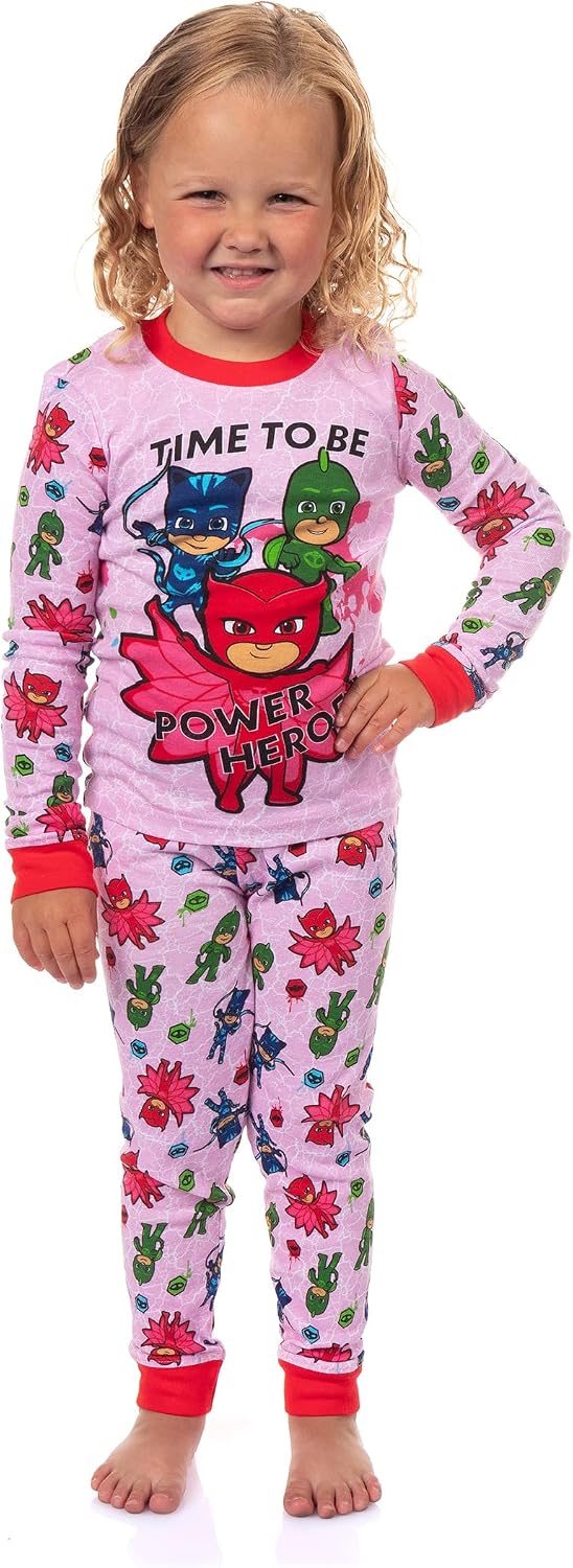 Toddler Girl's Pajamas Cartoon Character Tight Fit Long Sleeve Sleepwear 2 Piece Pajama Set