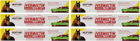 Durvet 6 Pack of Ivermectin Paste, 0.21 Ounces Each, Apple Flavored Horse Wormer