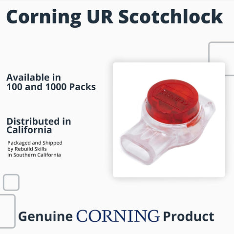Corning UR Presslok 100 pk Solvent Resistant Splice Terminals for 2 or 3 Insulated Wires, Electrical, Automotive, Oil, Data, Telephone (100 Pack)