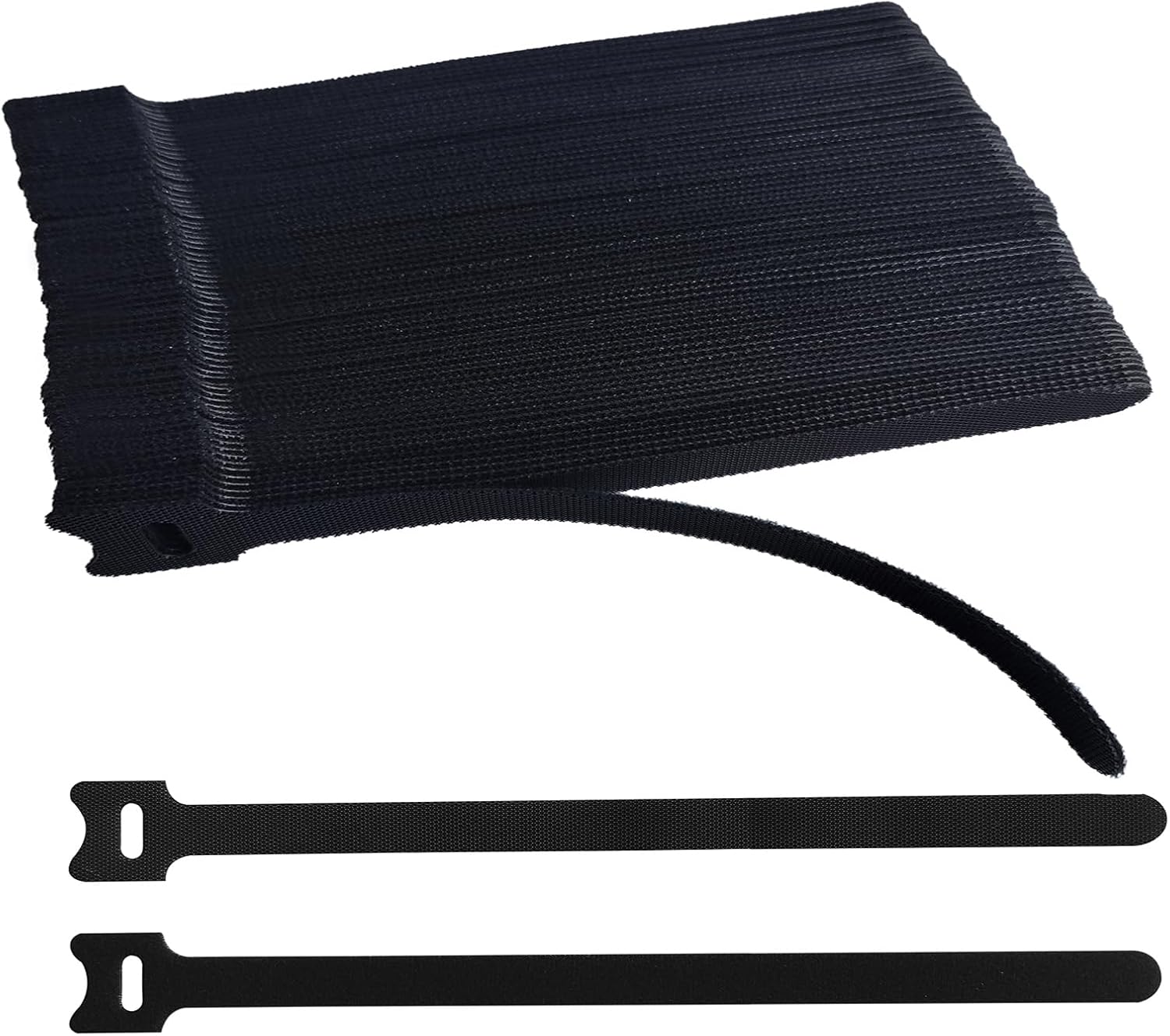 100 PCS 12 Inches Black Reusable Cable Ties,Multi-purpose Adjustable Cord Straps,Cable Organizer,Cord Wrap and Hook Loop Cords Management,Adjustable Cord Ties