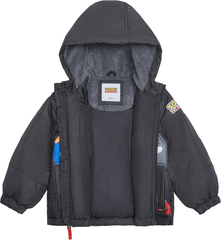 SEGA Sonic the Hedgehog Boys’ Heavyweight Puffer Hooded Bubble Jacket Winter Coat