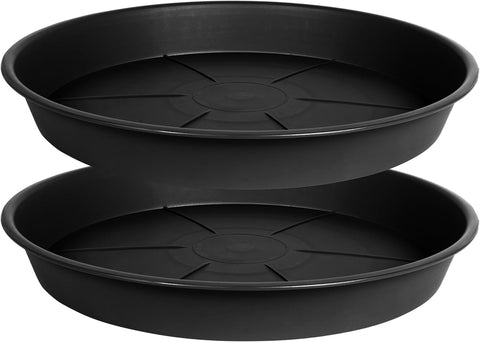OVZILKI Plant Saucer 2 Pack of 8 inch, Clear Plastic Flower Plant Pot Saucer, Heavy Duty Plant Drip Trays Saucers for Indoor, Plant Water Tray for Planters