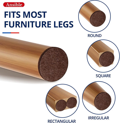Ansible 60 PCS Felt Furniture Pads 1" for Hardwood Floors