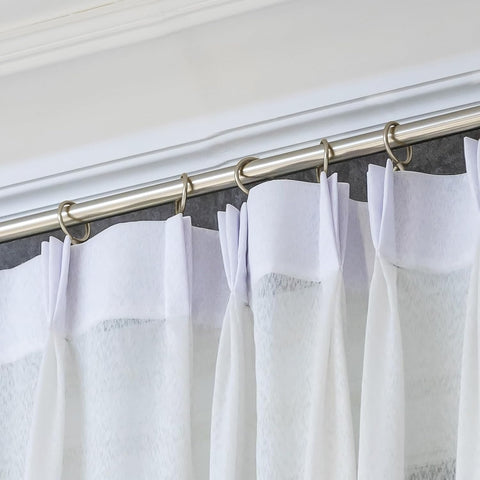 Hotop 30 Pcs Metal Drapery Curtain Rings with Hooks,Champagne,32 Mm