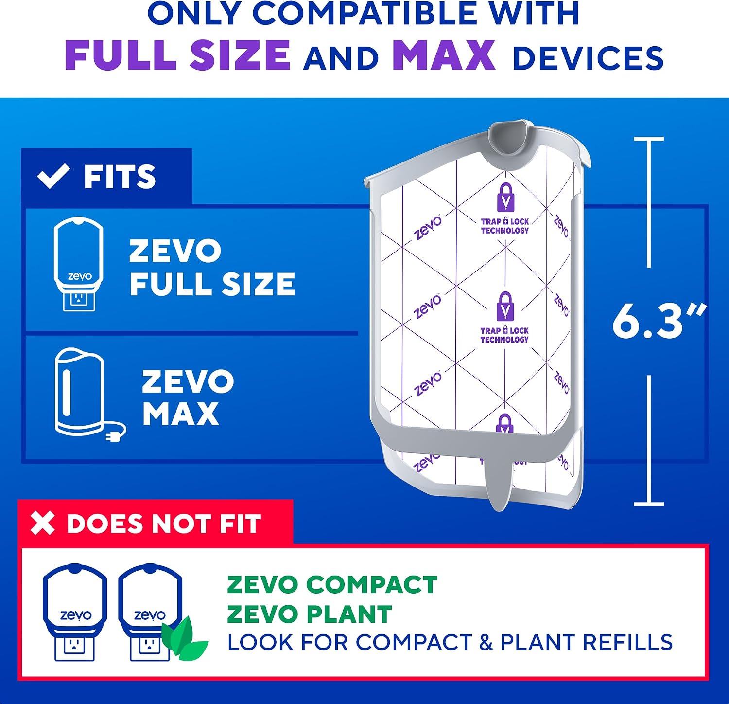Zevo Flying Insect Trap Refill Cartridges for Fruit Flies & Gnats, 4 Count