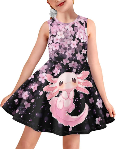 Kids Casual Dress for Girls Cute Outfits Sleeveless Clothes Size 3-16