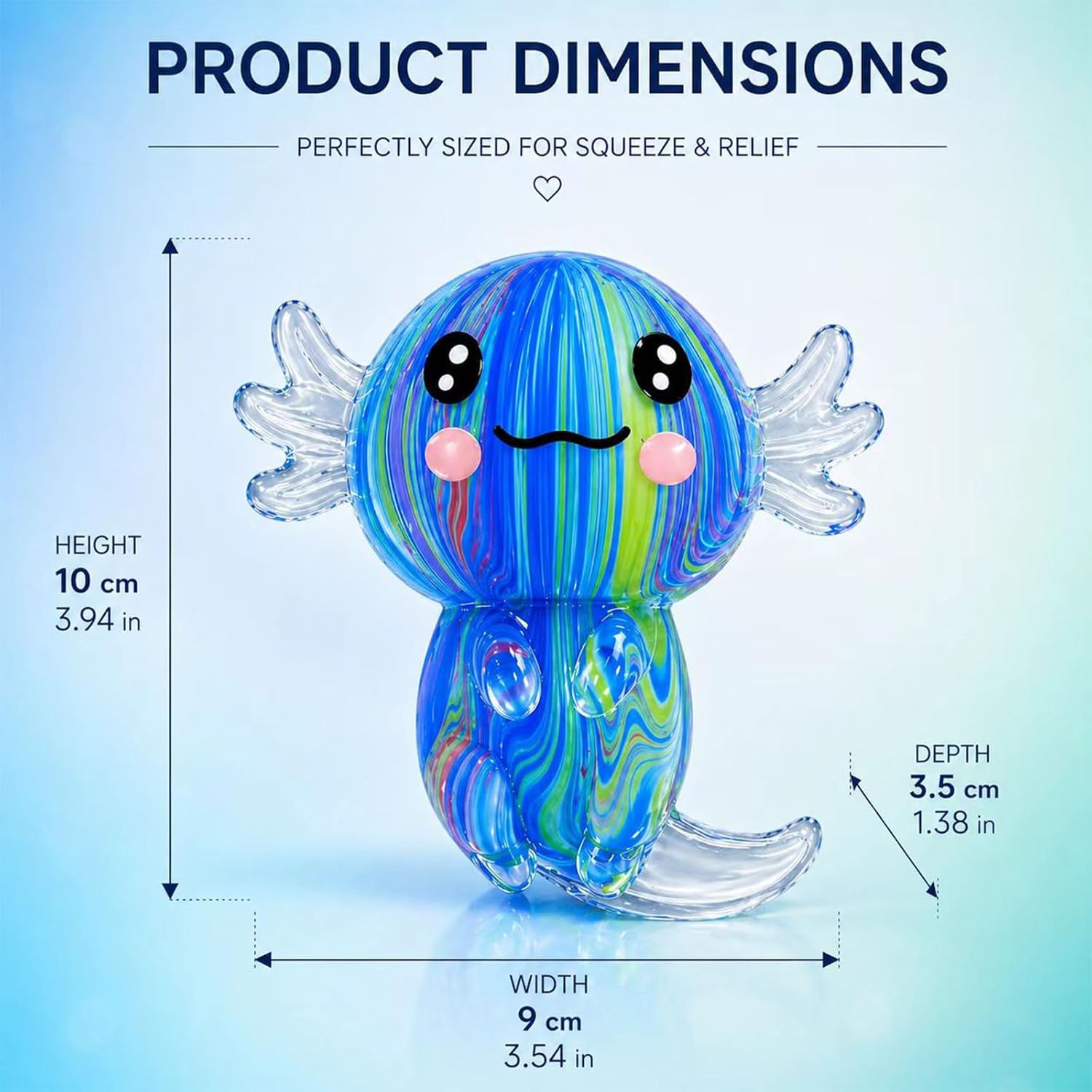 2 Packs Axolotl Squishy Stress Relief Toy, Glitter Stretchy Axolotls Stress Soft Squeeze Sensory Fidget Toys for Kids Adults, Cute Axolotls Squishies Party Favors Classroom