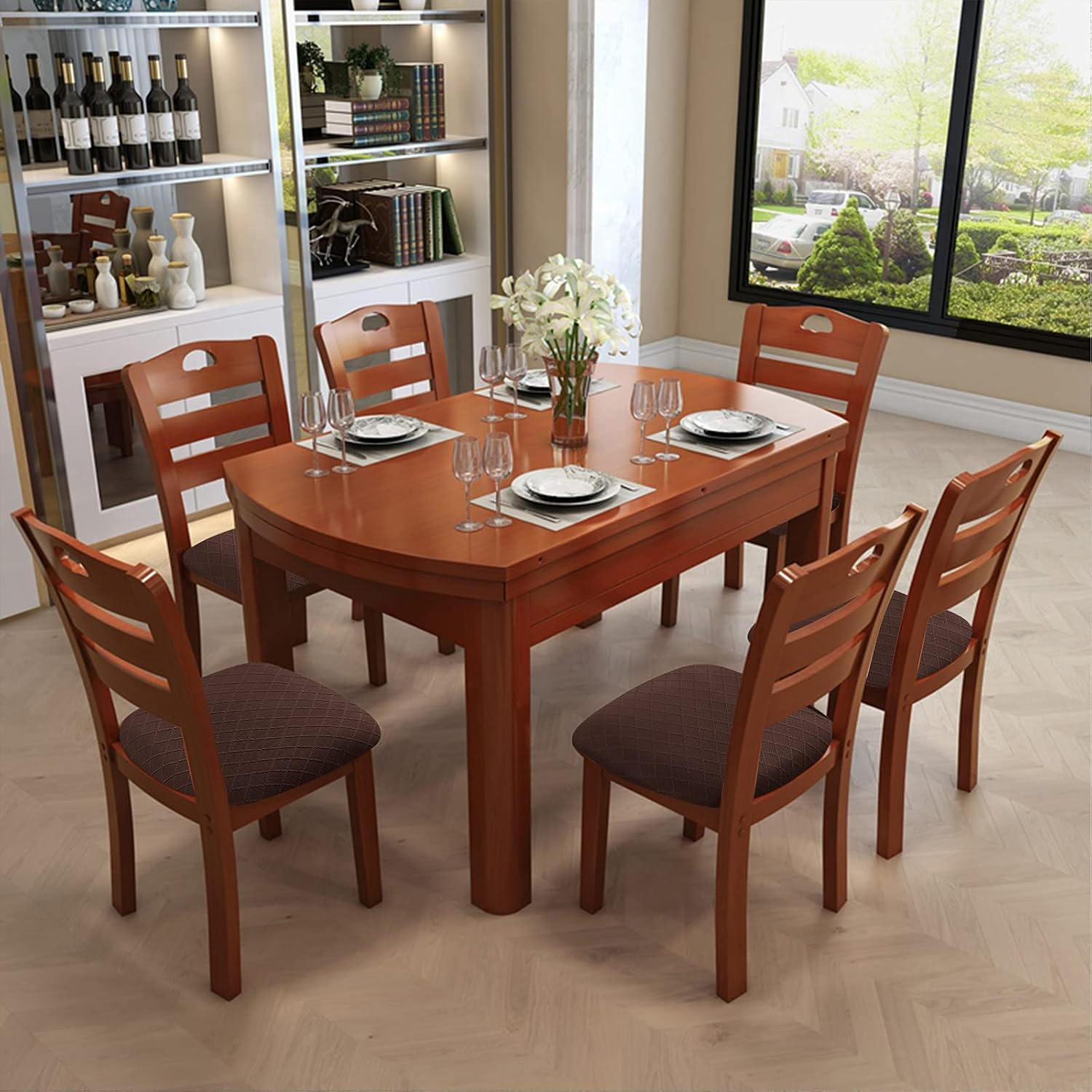 Genina Waterproof Seat Covers for Dining Room Chair Cushion Covers Set of 6