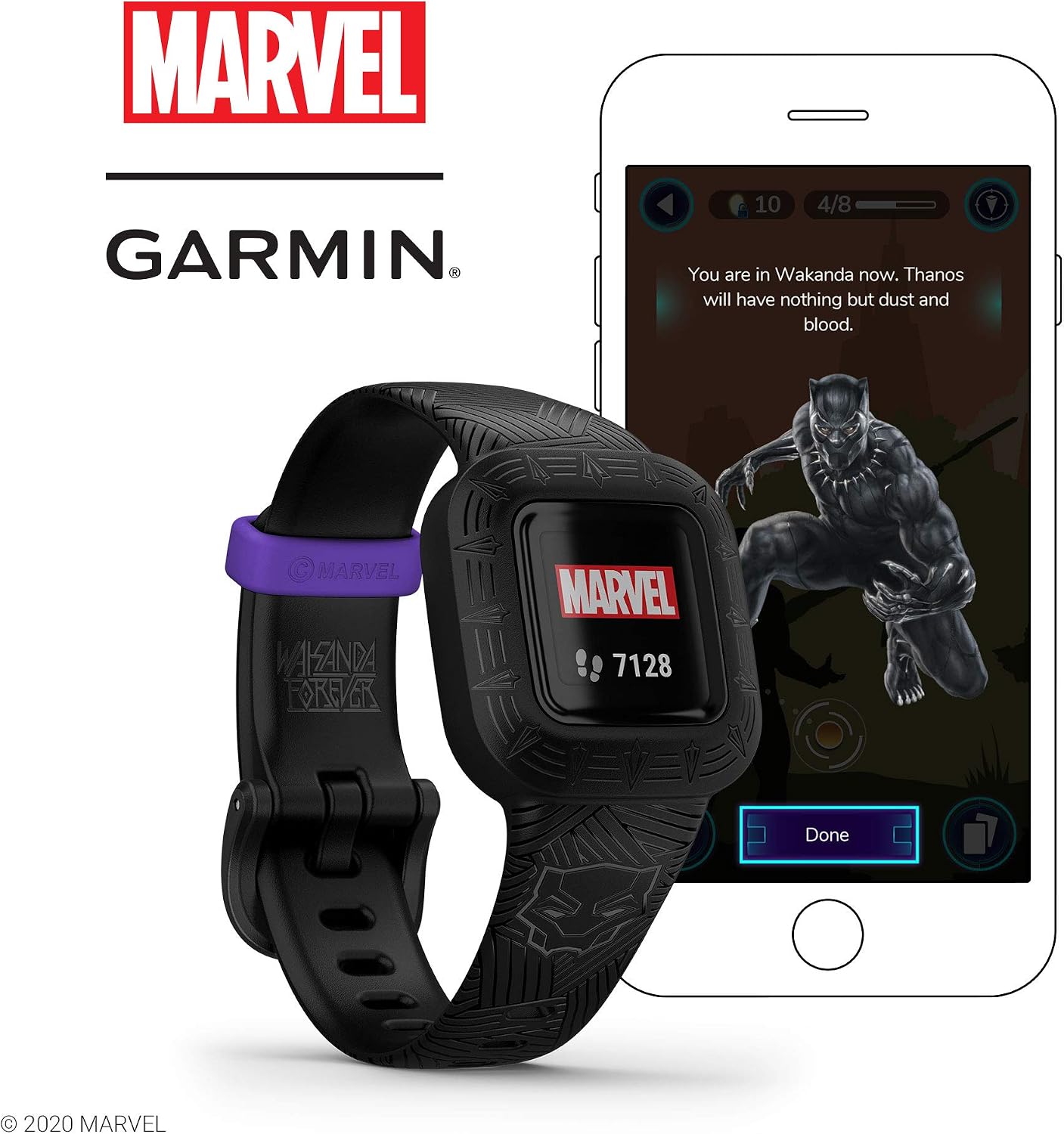 Garmin vivofit jr. 3, Fitness Tracker for Kids, Swim-Friendly, Up to 1-Year Battery Life, Marvel Black Panther