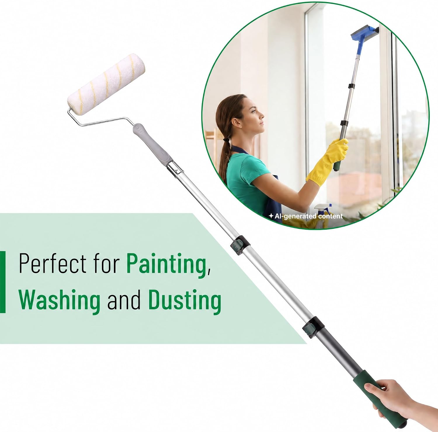 Bates- Telescopic Extension Pole, 3 Ft, Aluminum Alloy, Sturdy Multi-Purpose Extension Pole with Flip-Lock Design for Painting, Dusting and Cleaning