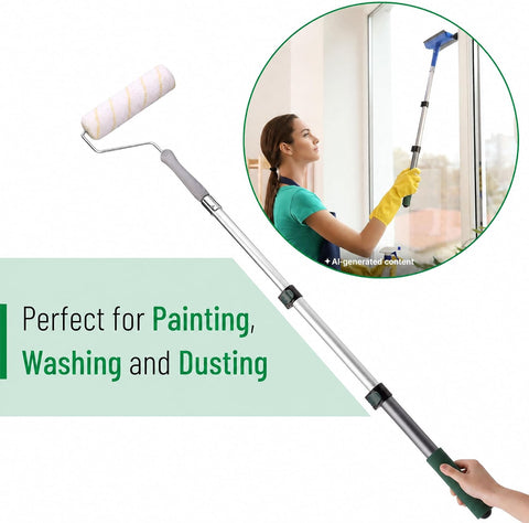Bates- Telescopic Extension Pole, 3 Ft, Aluminum Alloy, Sturdy Multi-Purpose Extension Pole with Flip-Lock Design for Painting, Dusting and Cleaning